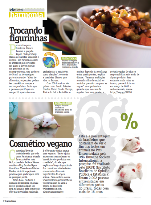 Escolha Vegan Cosméticos Na Revista dos Vegetarianos